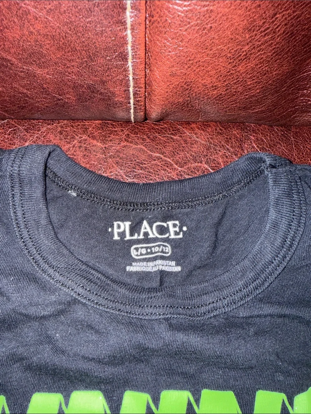 Kids Children’s Place Black Graphic Tee with Neon Green 3D-Style Logo